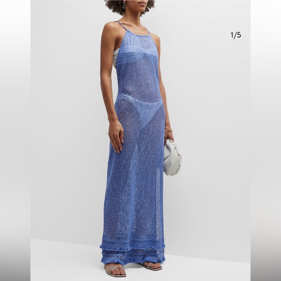 RAMY BROOK**Jayme Lavender Sequin Mesh Maxi Dress Swim Cover-Up***Small … - Picture 2 of 8